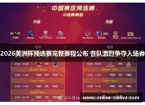 2026美洲杯预选赛完整赛程公布 各队激烈争夺入场券